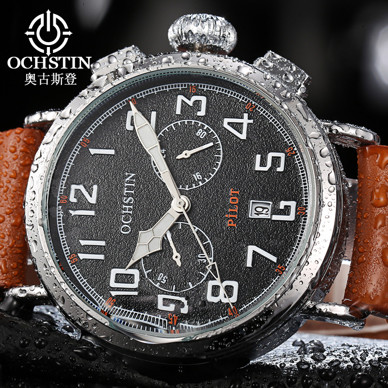 Leather Watch Band Men - OCHSTIN Orologio da polso al quarzo